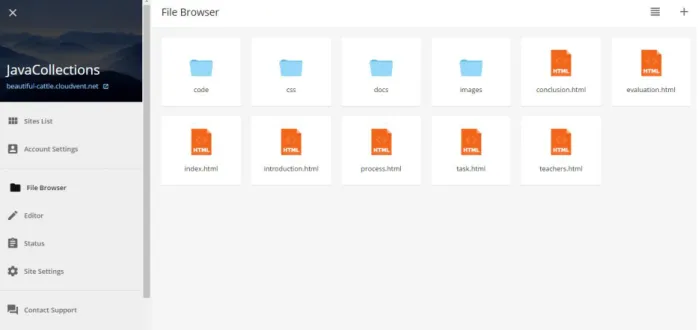 Figure 13: CloudCannon managing dashboard 