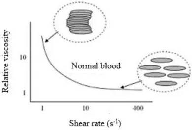 Figura 13 - Viscosidade elevada a baixas taxas de deformação indicam que ocorre a formação de aglomerados  [10]