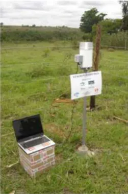 Figura 4.21 - Estação automática de monitoramento da chuva na Bacia Experimental do  Alto Rio Jardim (Estação Chácara 100)