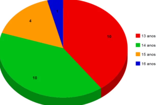 Gráfico 2: Idade dos (as) estudantes da Escola B 