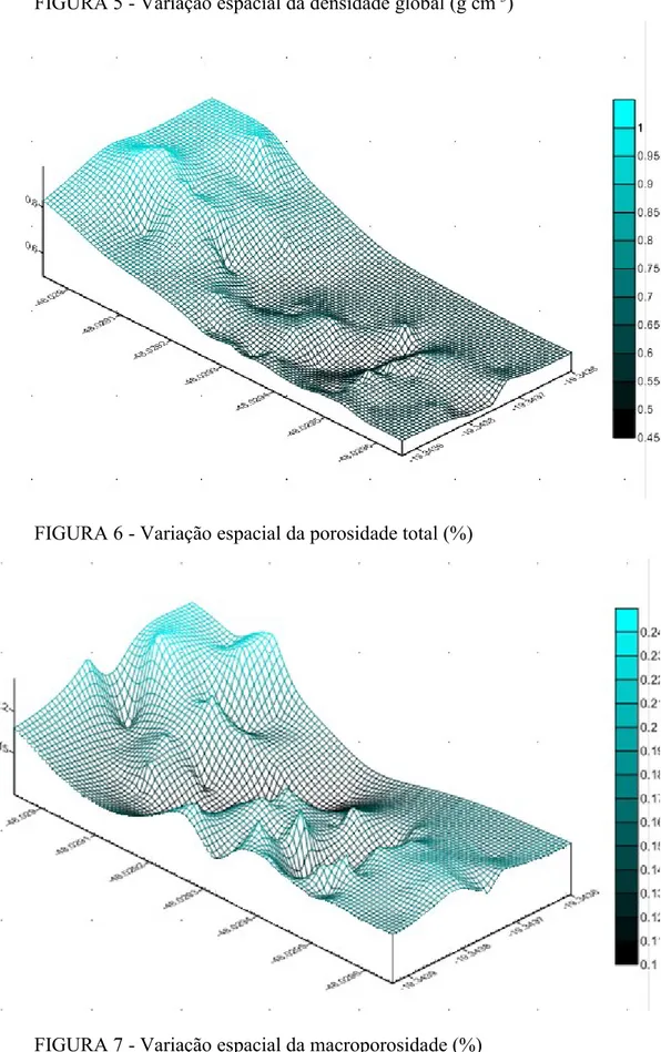 FIGURA 5 - Variação espacial da densidade global (g cm -3 ) 