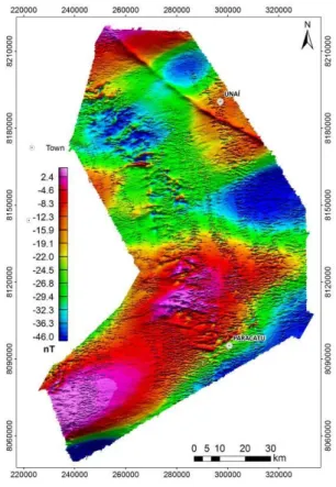 FIGURA 3.5  –  Mapa da Redução ao Polo Diferencial dos dados magnéticos. 