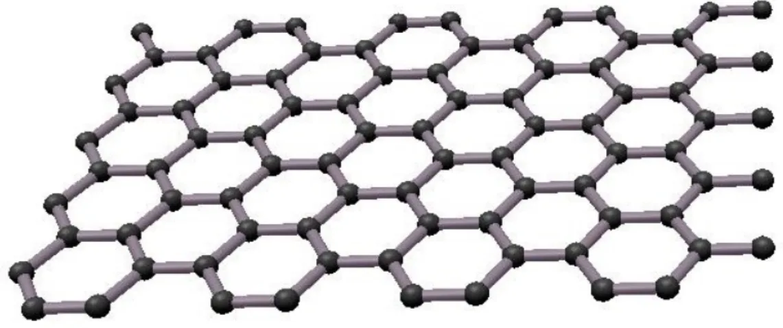 Figura 1 - Representação da rede hexagonal de carbonos que constitui a estrutura do grafeno