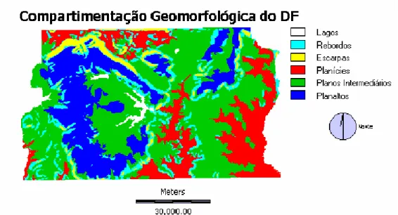 Figura 2.10 – Compartimentação geomorfológica do Distrito Federal. 