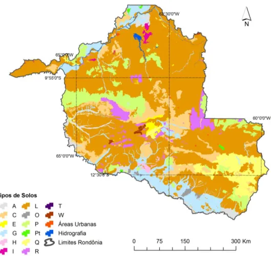 Figura 11 - Mapa da variável estática das classes de solos 1  no estado de Rondônia. 