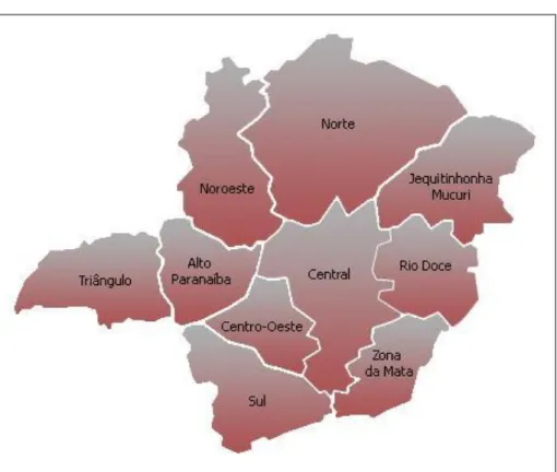 Figura 8 – Regiões do estado de Minas Gerais/Brasil 