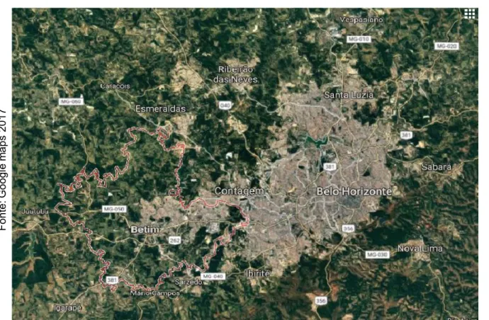 Figura 12: Mapa região metropolitana de Belo Horizonte