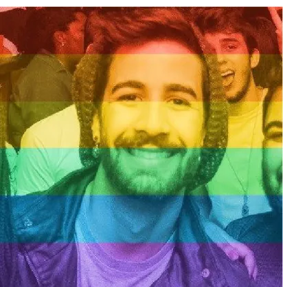 Figura 12: Fotografia do Artista com filtro pró LGBTI+, campanha #LoveWins. 