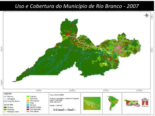FIGURA 13 - Mapa do Município de Rio Branco, 2007  Fonte: www.zeas.riobranco.ac.gov.br