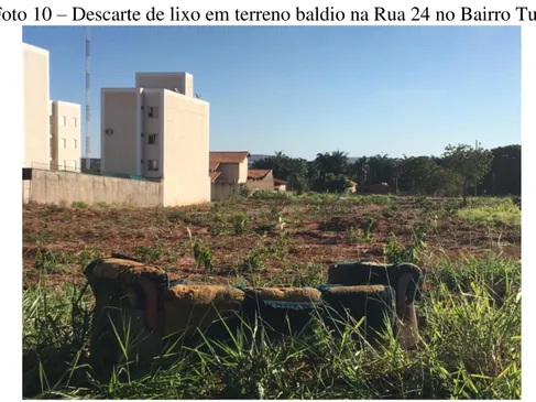 Foto 10  –  Descarte de lixo em terreno baldio na Rua 24 no Bairro Tupã 