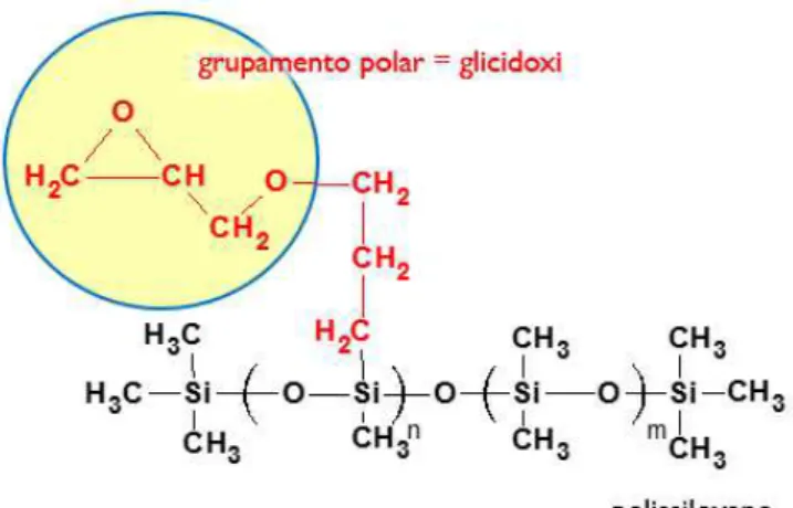 Figura 2. Estrutura química do poli(glicidoxipropilmetil-co-dimetilsiloxano). 