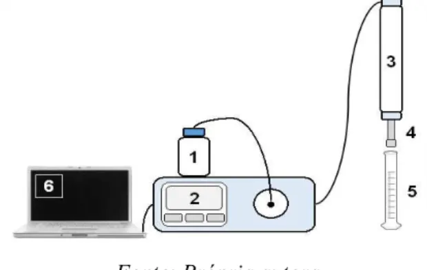 Figura 3. Representação esquemática do sistema de enchimento de colunas cromatográficas