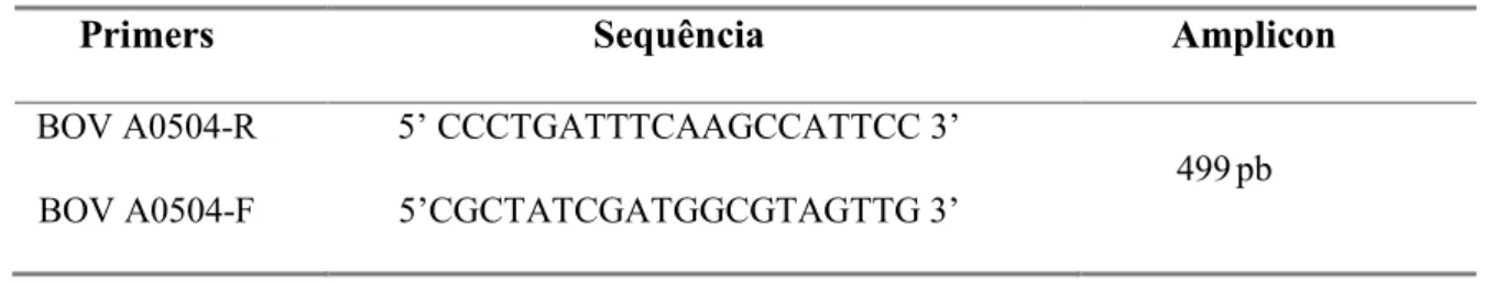 Tabela 2 - Sequência dos primers utilizados na PCR para identificação de Brucella ovis