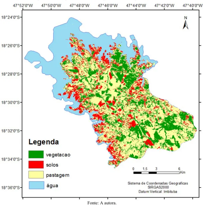 Figura 8 – Mapa de uso e ocupação do solo de Grupiara-MG obtido pela segmentação/classificação