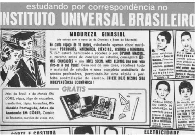 Figura 5 - Anúncio dos cursos por correspondência. Instituto Universal Brasileiro (1960) 