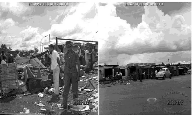 FIGURA 6 - DEMOLIÇÃO DE CASAS NA VILA PLANALTO EM 1968 