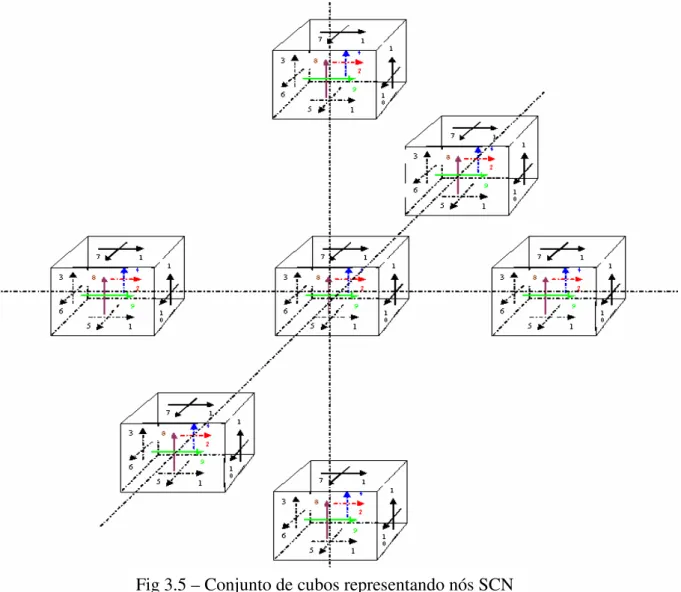 Fig 3.5 – Conjunto de cubos representando nós SCN 