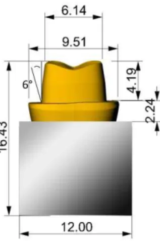 Figure 1- Three-dimensional model of right mandibular first molar knitting with  preparation for total crown (mm)