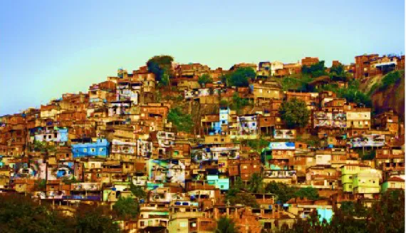 Figura 6. Fotografia (180 x 300 cm) Morro da Favela, hoje Morro da Providência no Rio de Janeiro em  2008