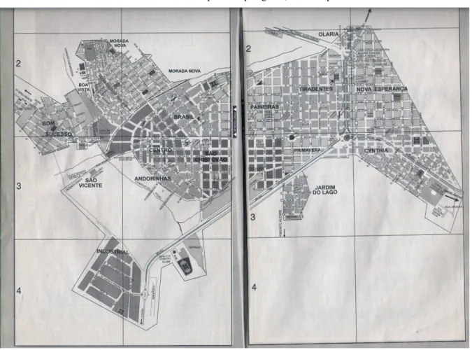 FIGURA 2 - Mapa de Tupaciguara, dividida por bairros. 
