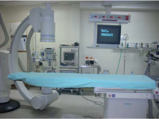 Figura  2:  Representação  de  uma  sala  de  hemodinâmica,  onde  são  realizados  procedimentos  de  cardiologia  intervencionista