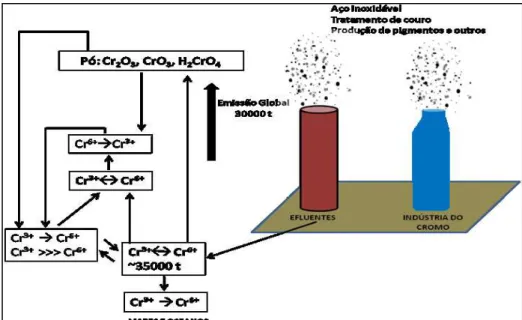 Figura 1: Esquema representativo da distribuição de cromo no meio ambiente.  