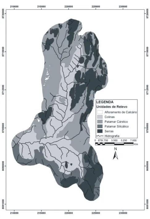 Figura 5 - Mapa de unidades de relevo da bacia do Rio Cocal.