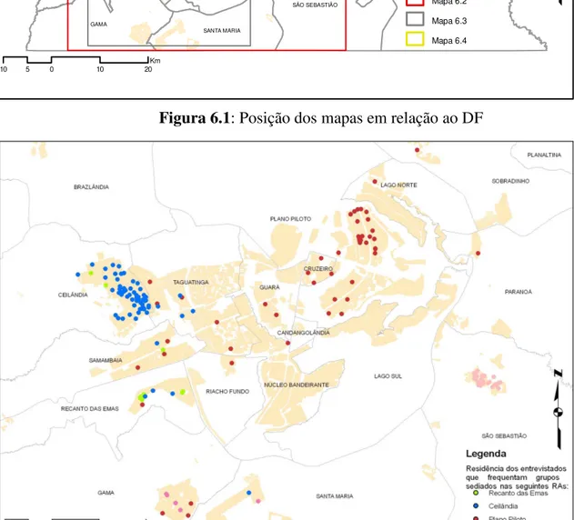 Figura 6.2: Localização da residência das pessoas que responderam ao questionário  participante – Agosto de 2009 