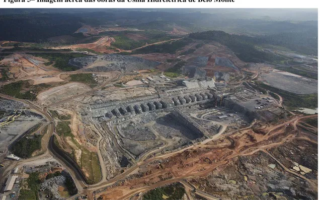 Figura 5 –  Imagem aérea das obras da Usina Hidrelétrica de Belo Monte 