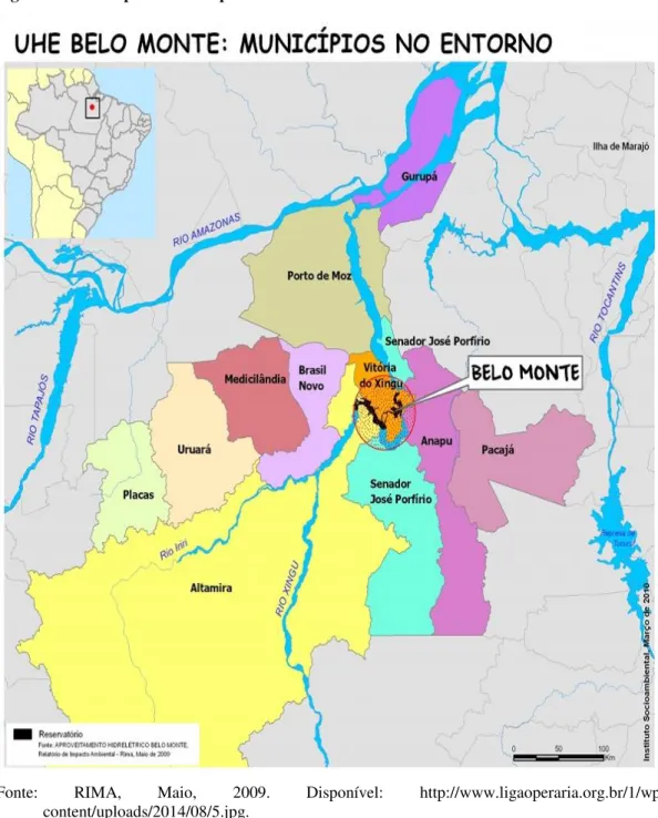 Figura 6  –  Municípios afetados pela Usina Hidrelétrica de Belo Monte 