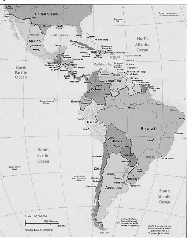 Figura 1  –  Mapa da América Latina 