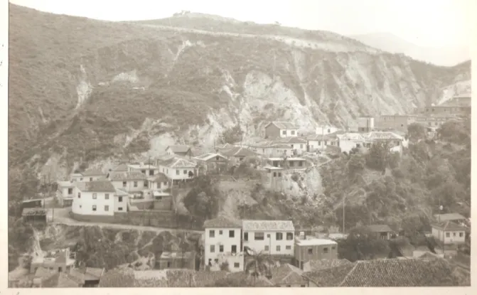 Foto 1: Escorregamento no Bairro São José - Ouro Preto em 1979. 