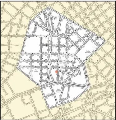 Figura 2: mapa do traçado da Vila Buarque. 