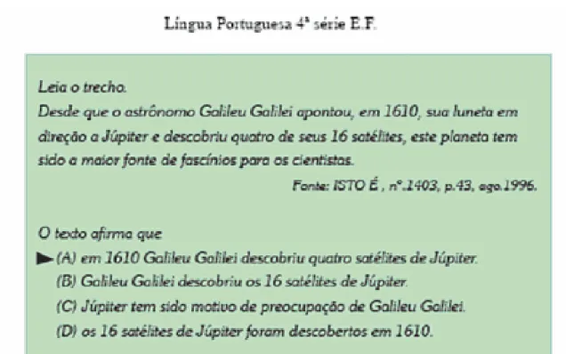 Figura 1 – Questão aplicada no Protocolo Piloto 