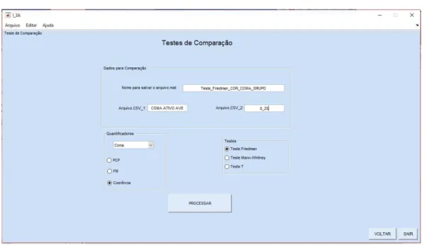 Figura 9: Interface de Teste de Comparação. 