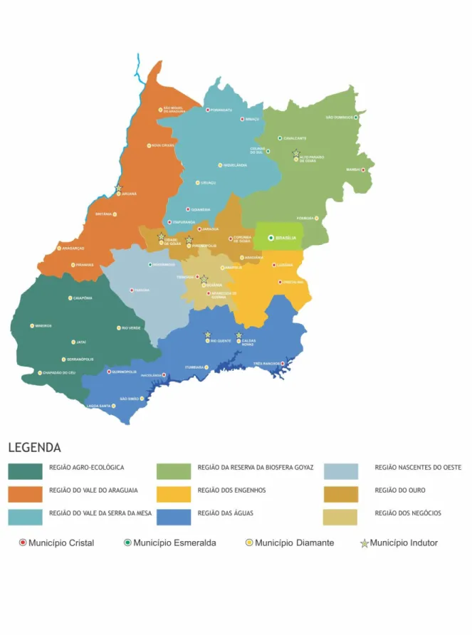 FIGURA 3: Programa de Regionalização do Turismo  –  Regiões Turísticas de Goiás 