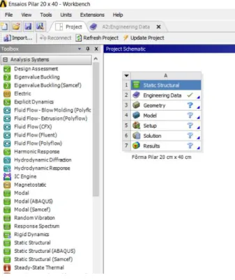 Figura 18  –  Tela de início de um projeto no sistema computacional ANSYS ®