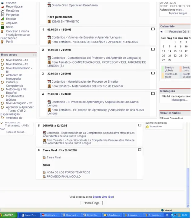 FIGURA 10 – INTERFACE DO MÓDULO 3 - FUNDAMENTOS TEÓRICOS DO  PROCESSO DE ENSINO-APRENDIZAGEM DE ELE 
