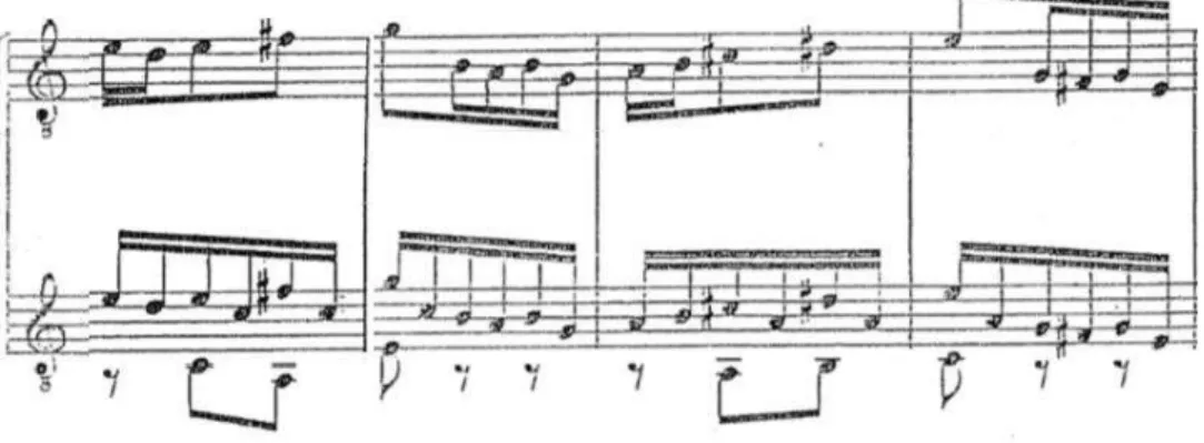 Figura 18 Intensificação de notas longas na versão para alaúde. 