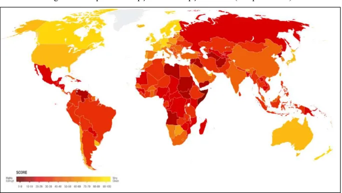 Figura 1 - Mapa da Percepção da Corrupção Global (Pesquisa 2017)   