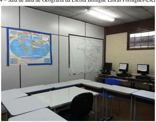 FIGURA 14 – Sala de aula de Geografia da Escola Bilíngue Libras Português-Escrito 