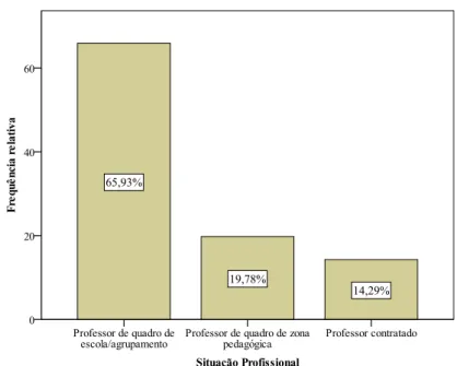 Gráfico 5  –  Distribuição da amostra em função da situação profissional 