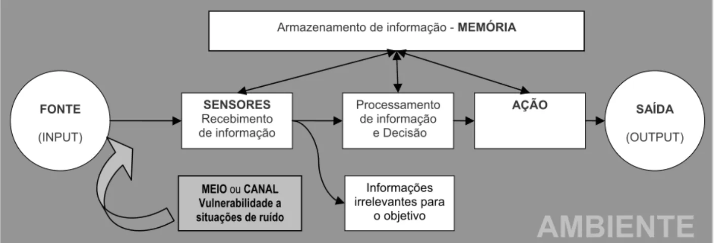 Fig. 2.2 – Processamento de informações em um sistema homem-máquina-ambiente. 