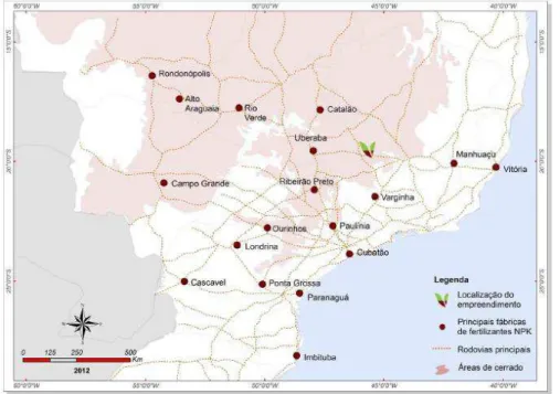 Figura 2.4- Localização do empreendimento da empresa Verde Potash - Depósito de  Verdete (VERDE POTASH CORPORATE PRESENTATION, 2013)