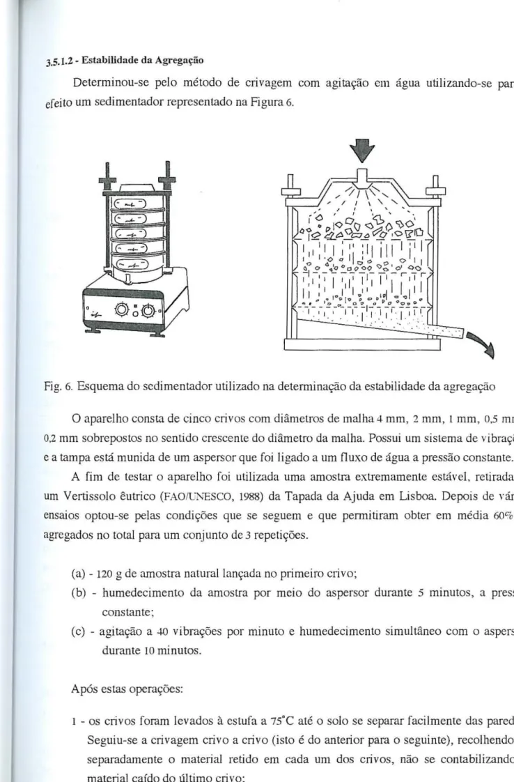 Fig. 6.  Esquema do scdimentador utilizado na detenninação da estabilidade da agregação 