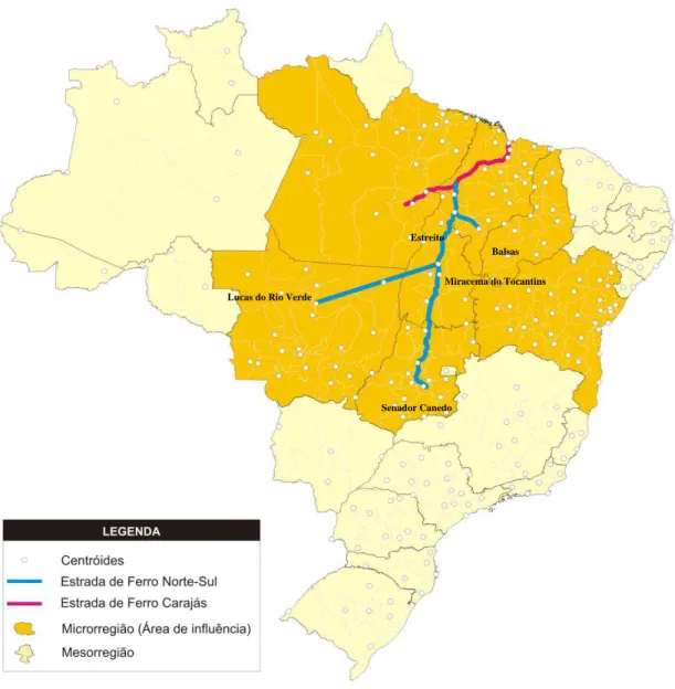 Figura 13 – Estrada de Ferro Norte-Sul com o Ramal Setentrional e Ramal Meio-Norte 