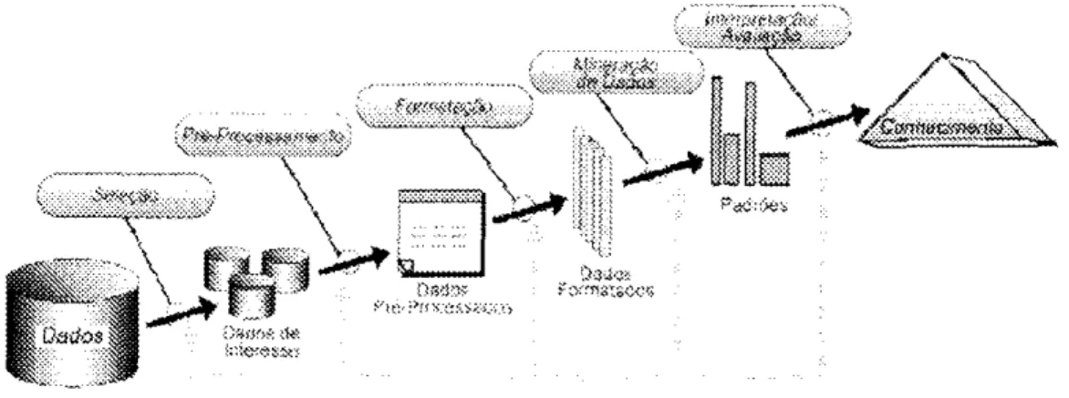 Figura 2.17 Passos do Processo de KDD /l'ay 1996/ 