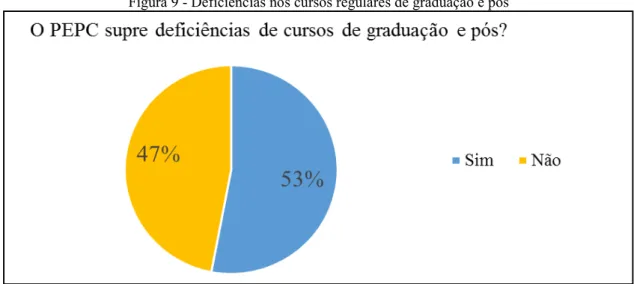 Figura 9 - Deficiências nos cursos regulares de graduação e pós 