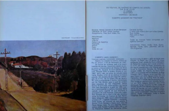 FIGURA 2 - Páginas 28 e 29 do catálogo do XIV Festival de Inverno de Campos do Jordão, 1983