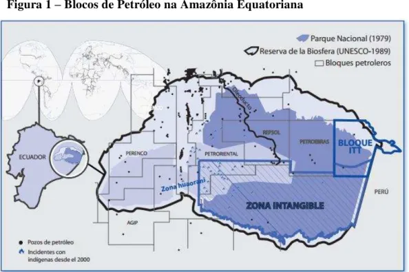 Figura 1  –  Blocos de Petróleo na Amazônia Equatoriana 